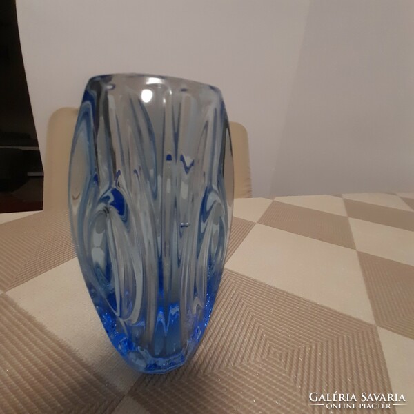 Beautiful pale blue glass vase by Rudolf Schröter