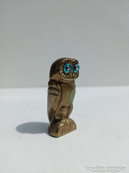Copper wise owl figure