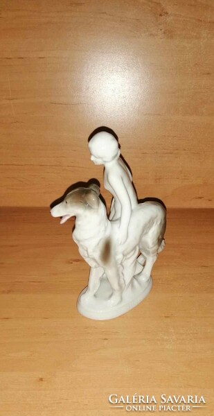 Fasold & stauch porcelain figurine of a naked girl with a Russian greyhound