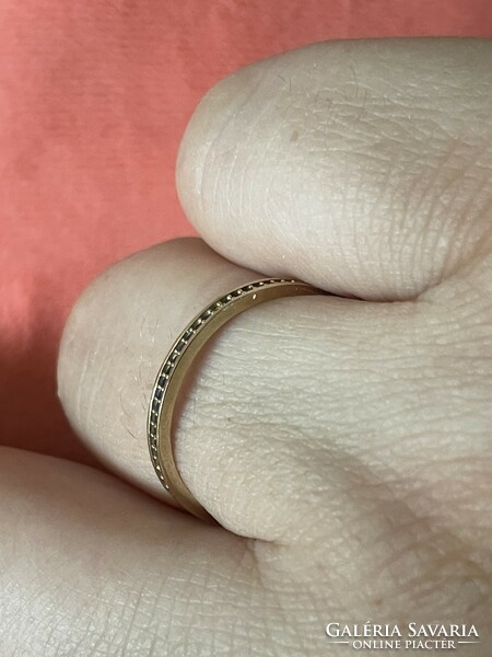 14K 585 arany zafír Köves gyűrű 18mm átmérő