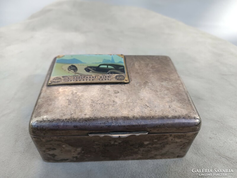 Art deco Viennese silver box with enamel decoration. 700G