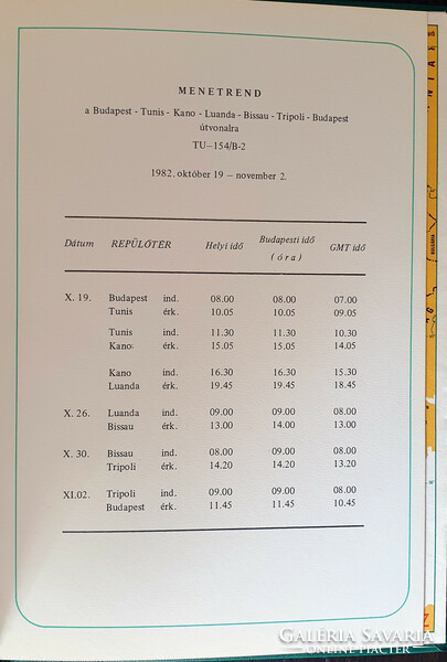 Malév - route information 1982 - lajos czinege