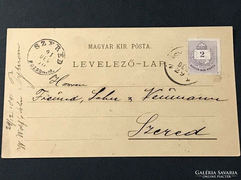 1891-1896,színesszámú 2 krajcárosok, levelezőlapokon, 5db