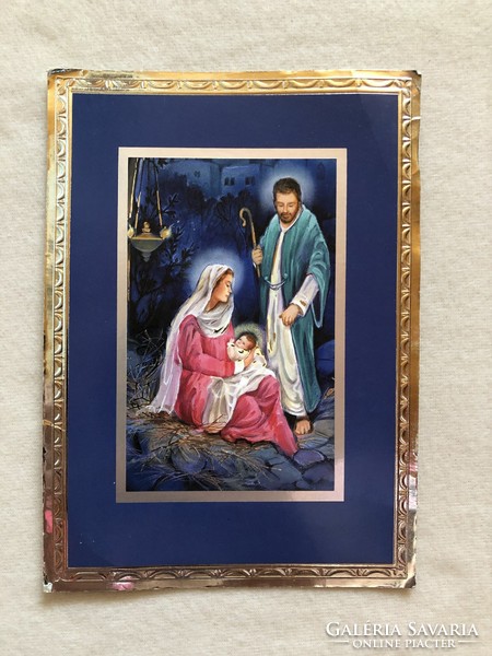 Régi, ezüstözött Karácsonyi képeslap, üdvözlőlap -  Alan Lathwell kép         -  nagy méretű !!