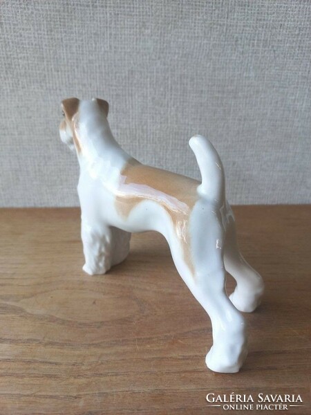 Retro Russian Lomonosov porcelain fox terrier dog