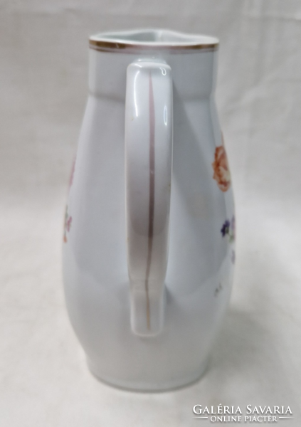 Zsolnay flower pattern porcelain jug in perfect condition 20 cm.