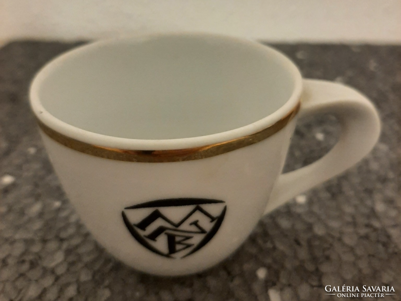 Zsolnay coffee cup mnb (Hungarian national bank) inscription, logo coffee cup