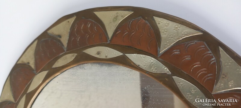 Old copper-bronze art and craft mirror design