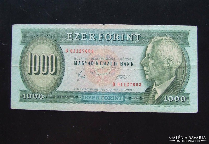 1000 forint 1983 március "B" - LEGRITKÁBB TÍPUS!
