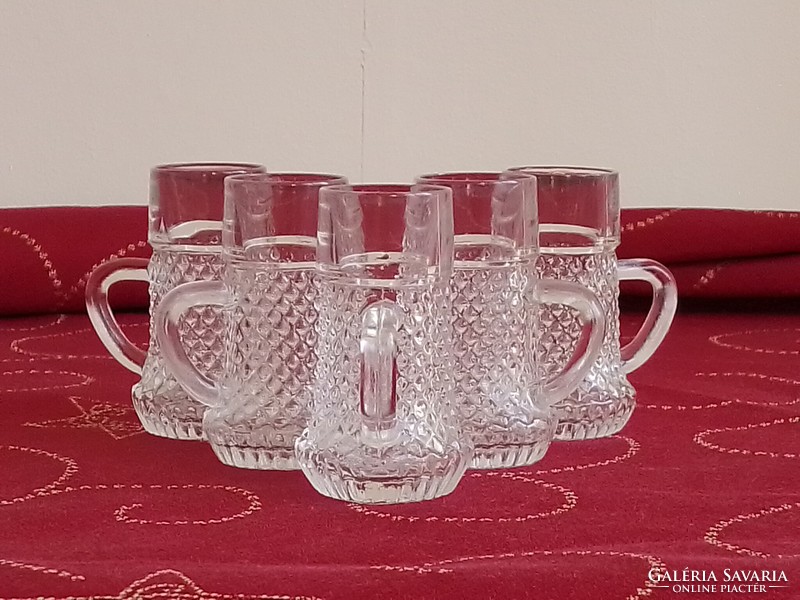 5-piece old retro vintage rimmed liqueur glass cup cup set Austrian oberglass