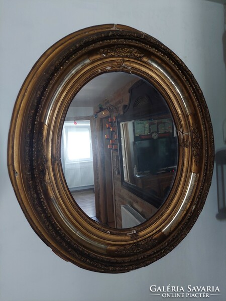 Biedermeier 1800s mirror with frame 100 x 85 cm