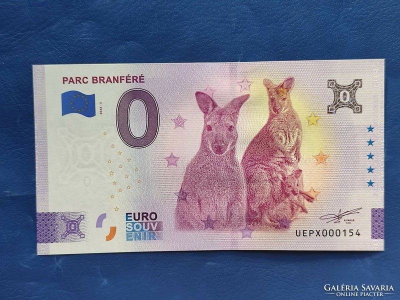 France 0 euro 2024 parc branféré kangaroo! Rare commemorative paper money! Ouch!