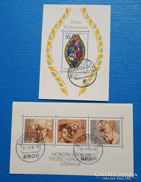 2 Nszk block stamps, Christmas, Nobel laureates in literature