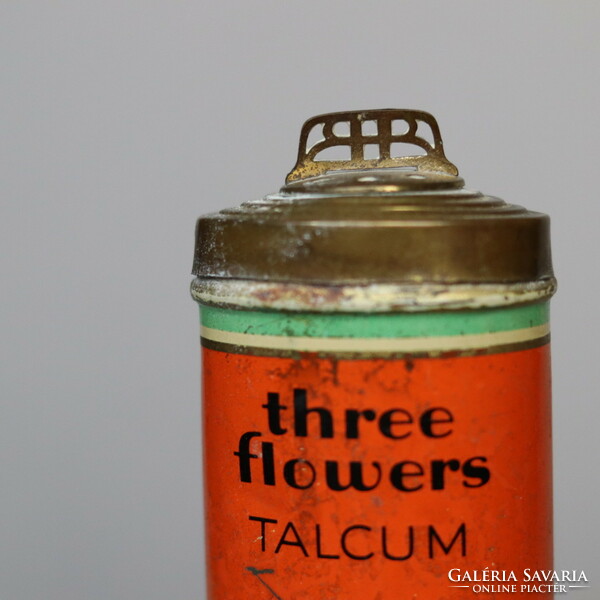 Art deco talcum powder box 1930 / richard hudnut - three flowers talcum