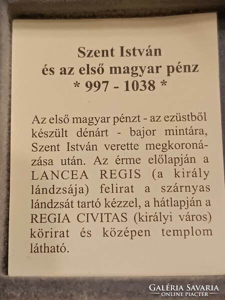 A magyar nemzet pénzérméi Szent István és az első magyar pénz 997-1038 .999 ezüst