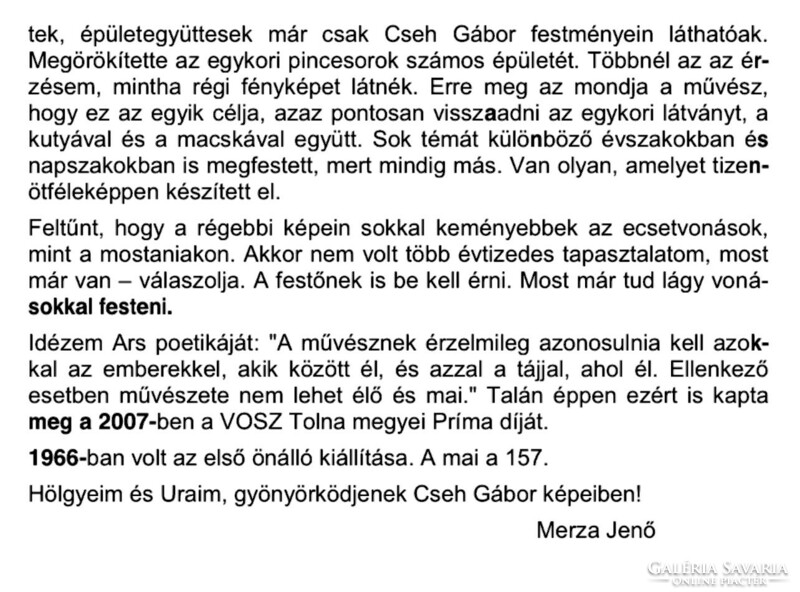 “A TOLVAJ” című Cseh Gábor (1941) szekszárdi festőművész alkotása 1973-ból.