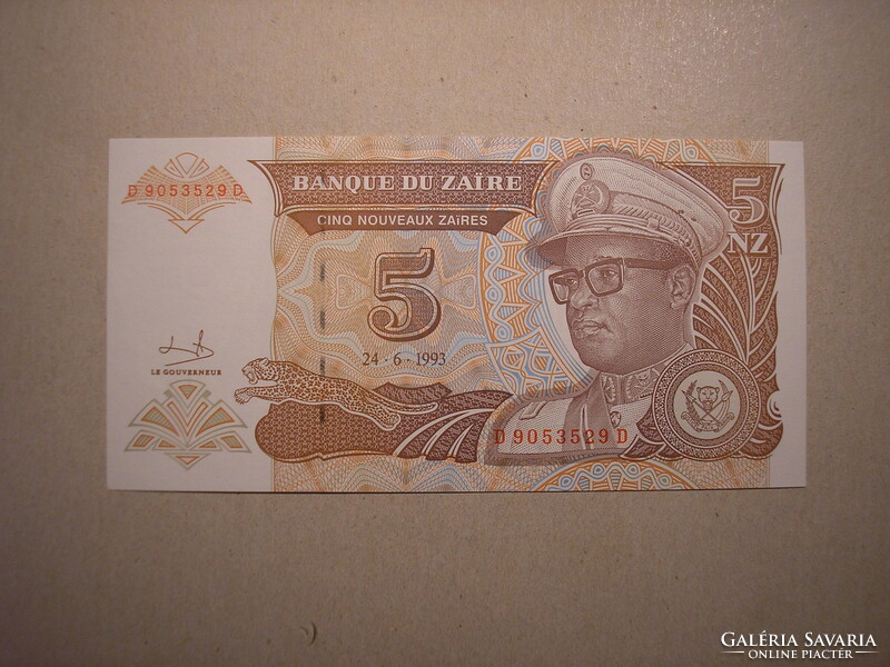 Zaire - 5 új Zaires 1993 UNC