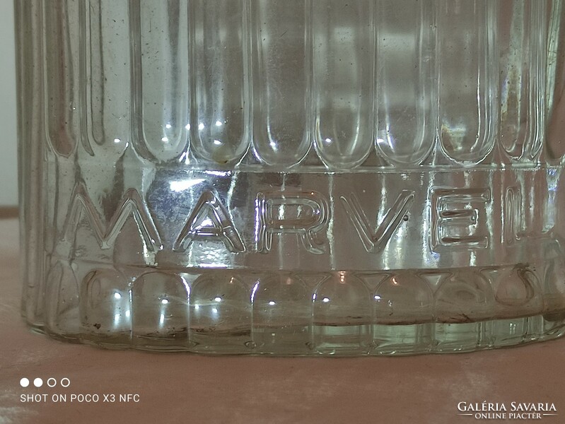 Nagy méretű jelzett MARVEL LILAC Cologne Water  és papír címkés Cypre Cologne antik parfümös üveg