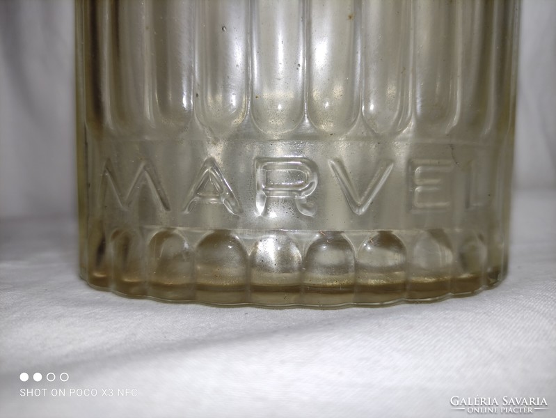 Large marked marvel lilac cologne water and cypre cologne antique perfume bottle with paper label