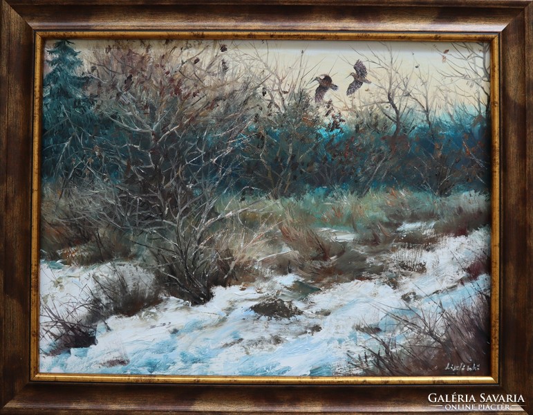 Forest snipe oil painting