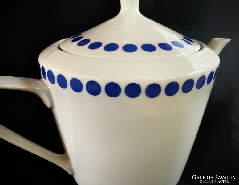 Alföldi vitrin teáskanna kék pöttyös tea kiöntő