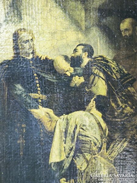 Gyula Benczúr's Farewell to László Hunyadi canvas picture in frame