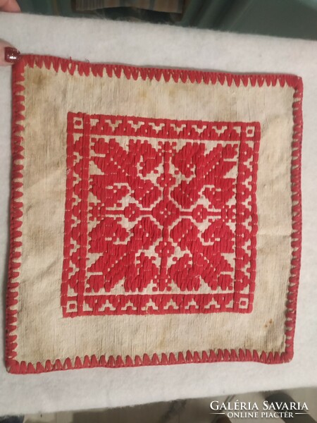 Antique embroidered small tablecloth