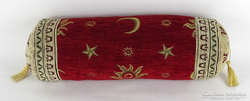 1R144 sun and moon decorative burgundy cylinder pillow decorative pillow 14 x 48 cm