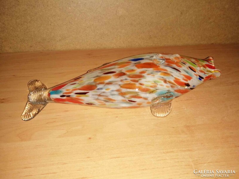 Retro üveg hal - 34 cm hosszú (K) 	Mezy68 részére