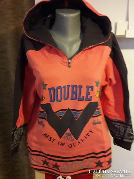 Double color zip hooded extra sport top 42-44