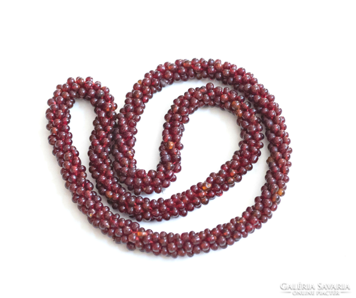 Necklaces strung with garnet beads - garnet, mineral, precious stone jewelry