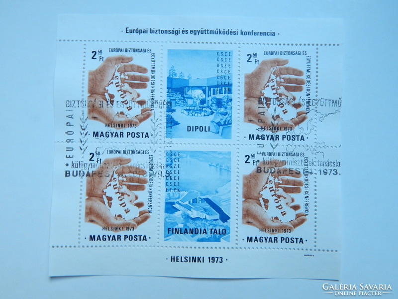 1973. Európai Biztonsági és Együttműködési Konferencia (I.) Helsinki - blokk alkalmi bélyegzéssel
