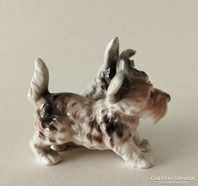 Old unterweissbach porcelain Scottish terriers, figurines, statue, nipp, showcase decoration