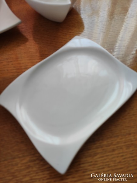Home design fehér absztrakt formájú fehér tányér tálka csomag