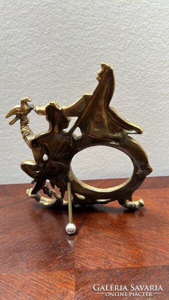 Antique copper picture holder with shaped decoration