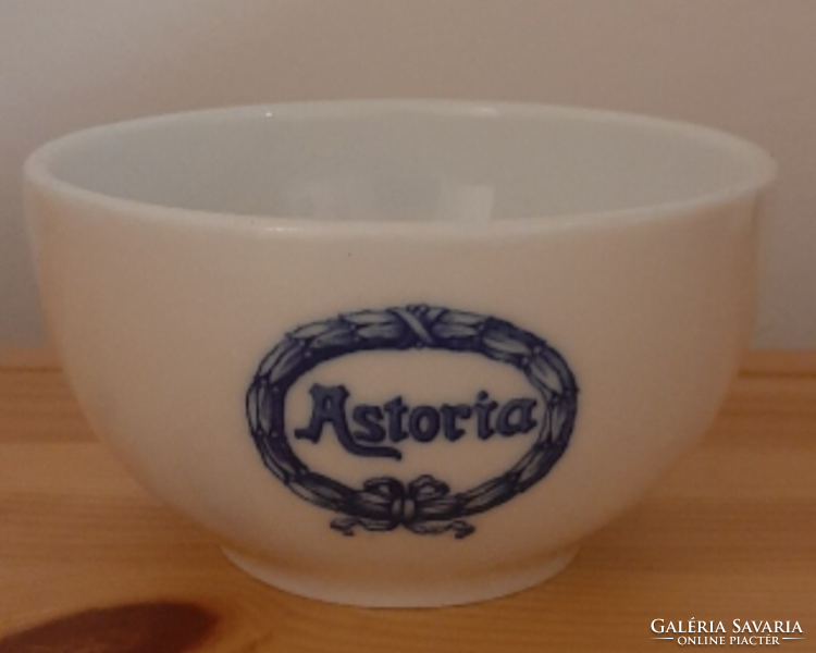 Old astoria (hotel) inscription, porcelain cup with logo