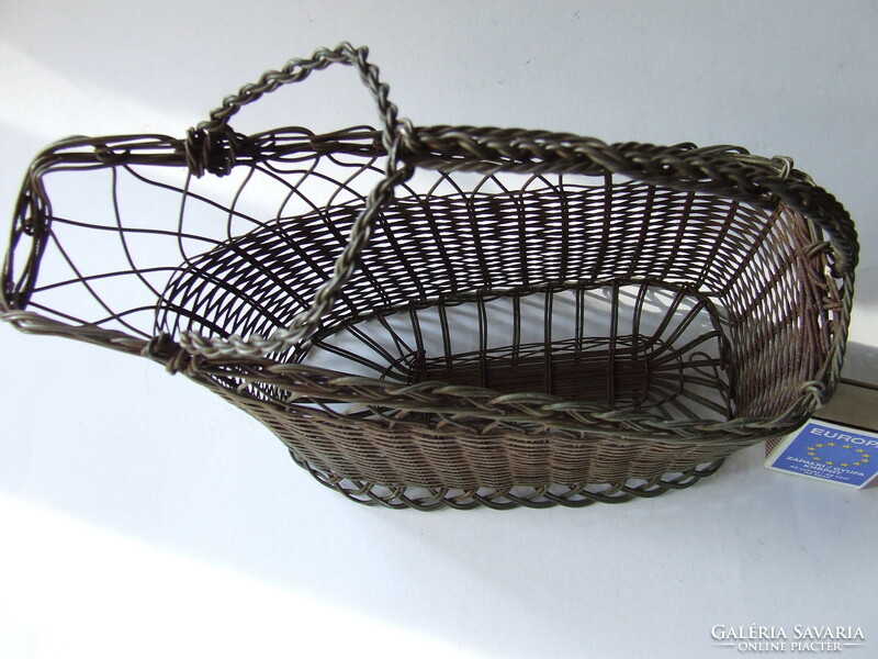 Older metal, metal wicker wine basket, drink holder, bottle holder