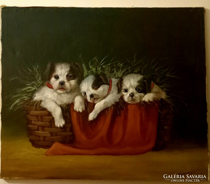 Beautiful old dog painting
