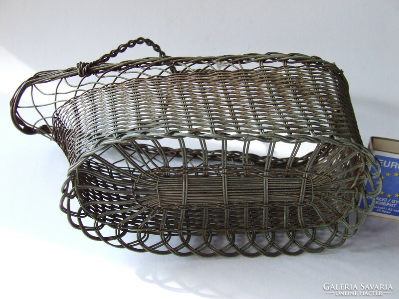 Older metal, metal wicker wine basket, drink holder, bottle holder