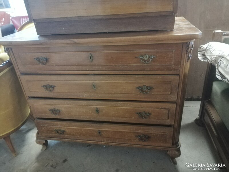Large pewter chest of drawers