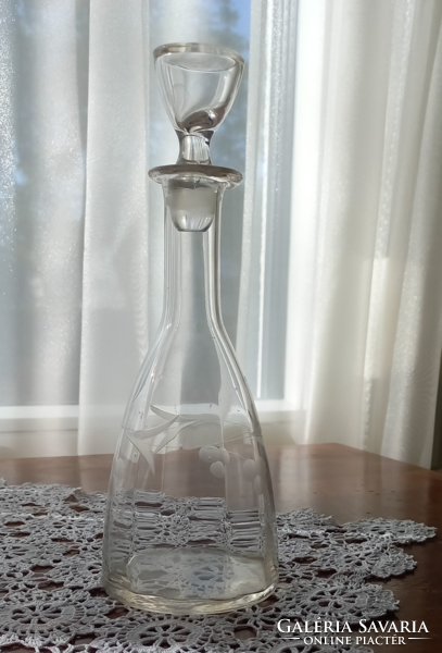 Polished liqueur bottle with glass stopper
