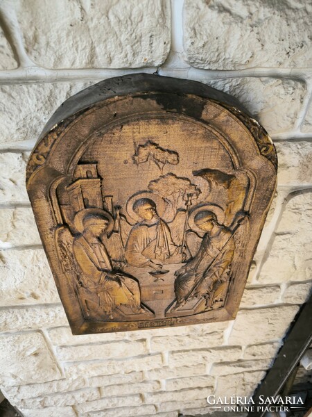 Faragott Fali kép tömör fa Ikon jellegű.Orthodox