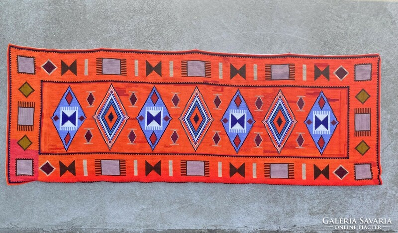 Orange basic retro tapestry wall protector 202 x 72 cm