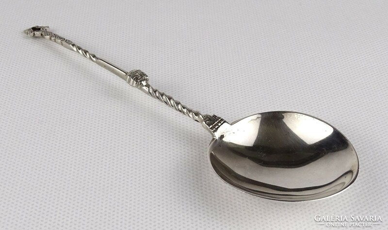 1R042 old marked silver spoon decorative spoon 34g