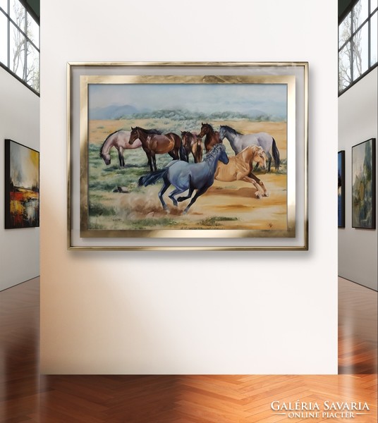 Equestrian oil painting