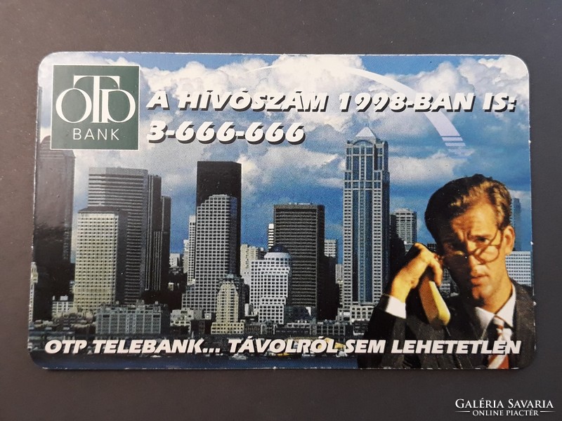 Kártyanaptár 1998 - OTP Telebank, Távolról sem lehetetlen feliratos retró, régi zsebnaptár