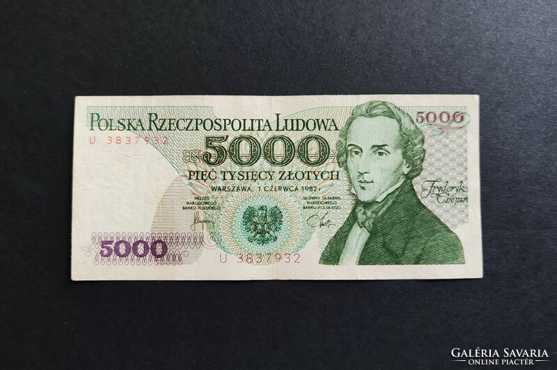 Lengyelország 5000 Zlotych / Zloty 1982, VF