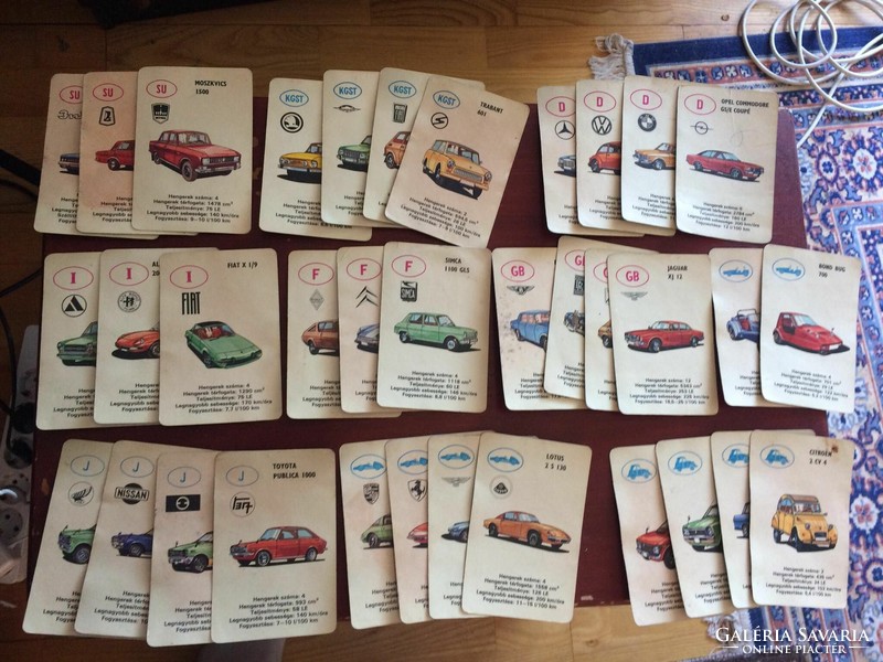 35 pieces car quartet card children's game 5 pieces missing blue back retro cooper baroque traffic goods