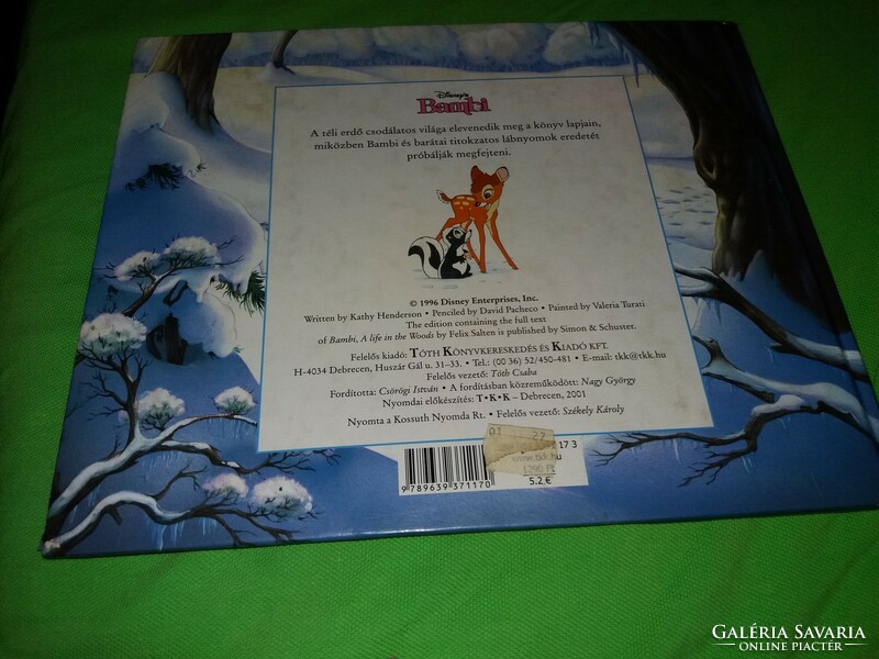 2001.Klassszikus DISNEY - Bambi - Nyomok a hóban képes mese könyv a képek szerint