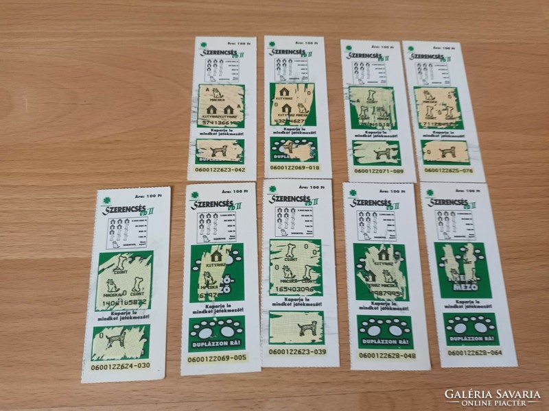 For collectors .- 9 Pcs lucky eb'ii old scratch card game